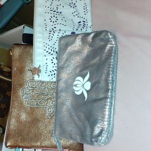 Women's lot of 3 cosmetic bags Alcan packaging beauty bag